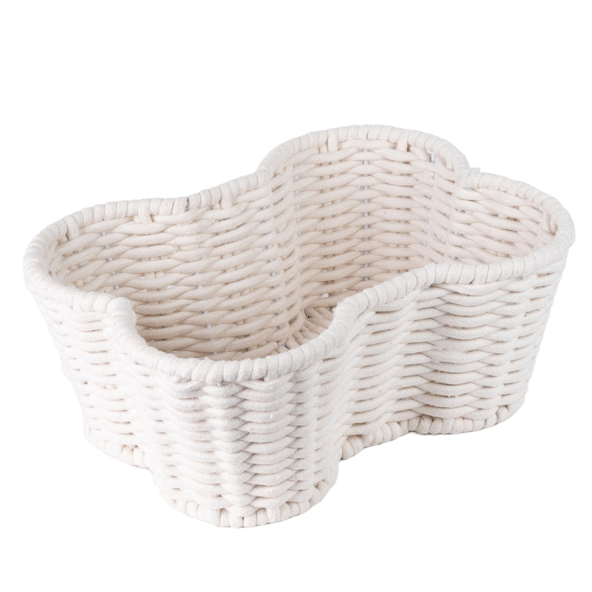OtterPets dog toy basket in cotton rope keeps toys organized and accessible.