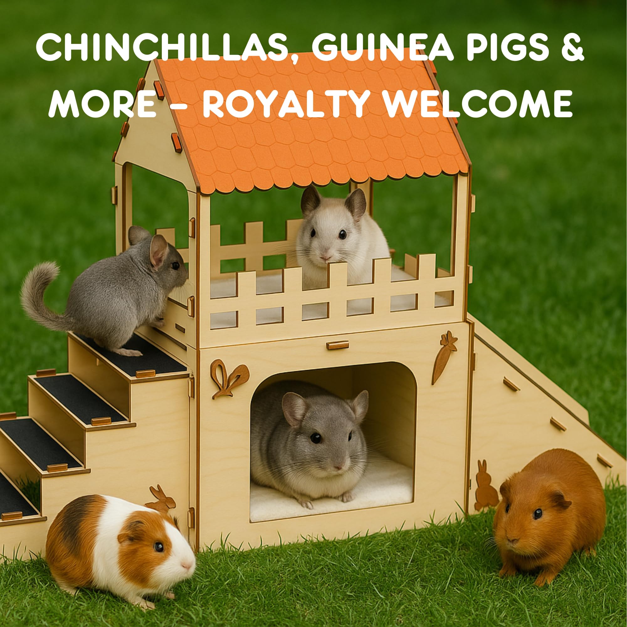 OtterPets extra-large bunny hideout in-use shows versatile small-pet habitat
