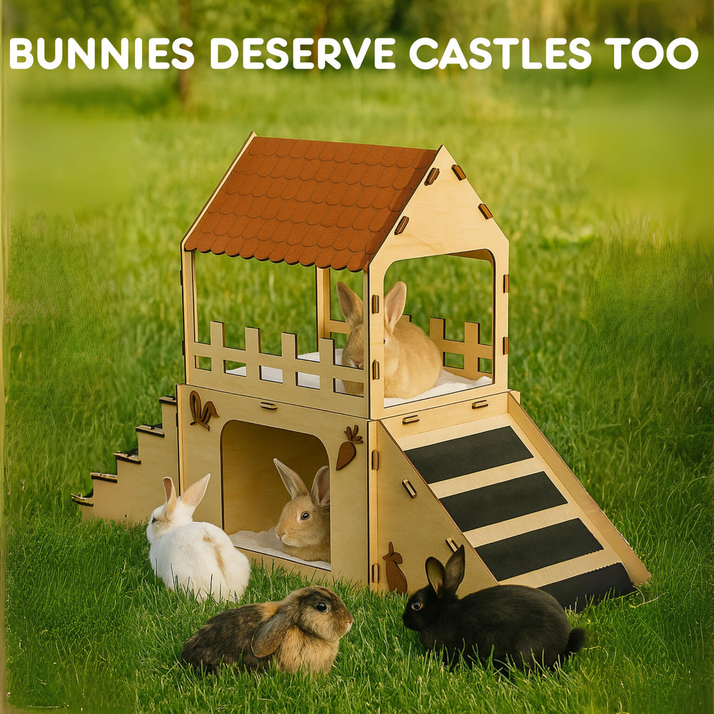 OtterPets extra-large bunny hideout interior reveals fleece-lined rooms for cozy naps