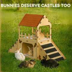 OtterPets extra-large bunny hideout interior reveals fleece-lined rooms for cozy naps