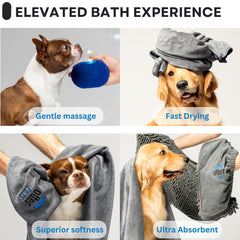 OtterPets microfiber towel fast drying for delicate areas like face.