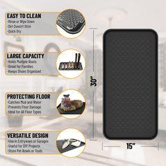 Ottomanson waterproof non-slip tray protects floors in all weather.