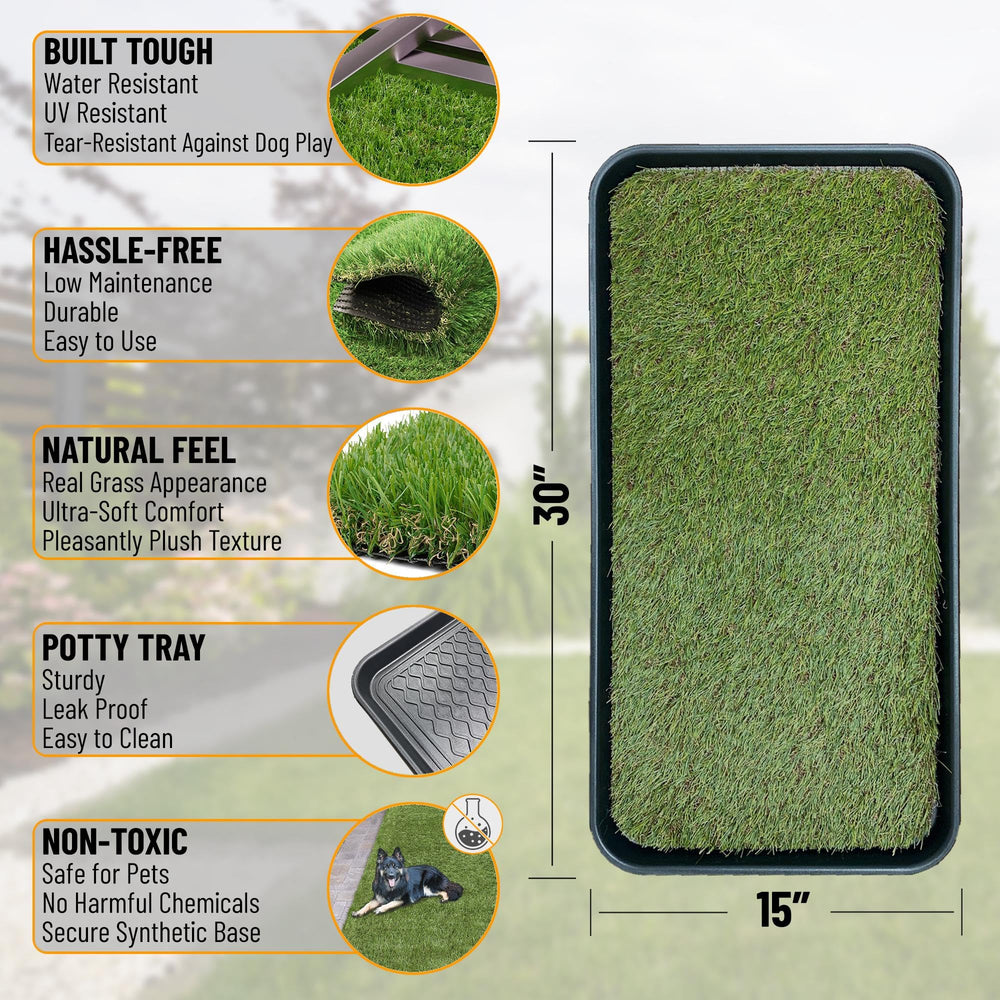 Ottomanson puppy potty pad with artificial grass detail for gentle training.