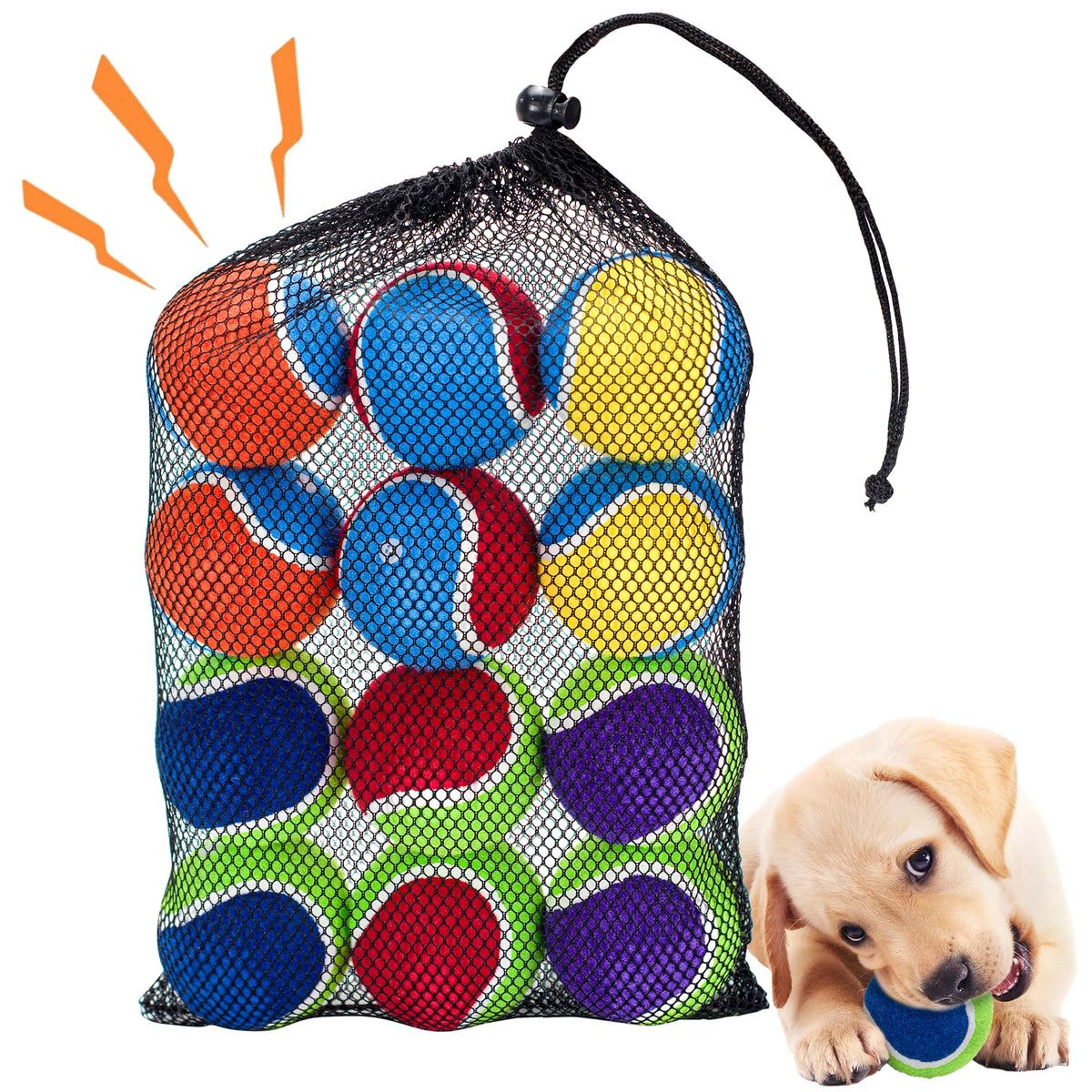 Ousiya squeaky tennis balls in bright colors for high visibility during fetch