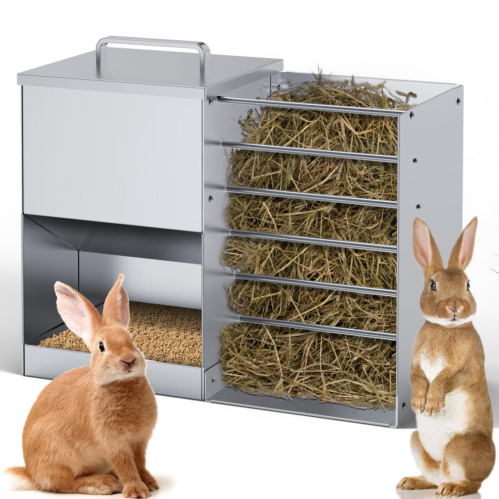 OUJIMAI automatic rabbit feeder 4.5L for multi-rabbit feeding.