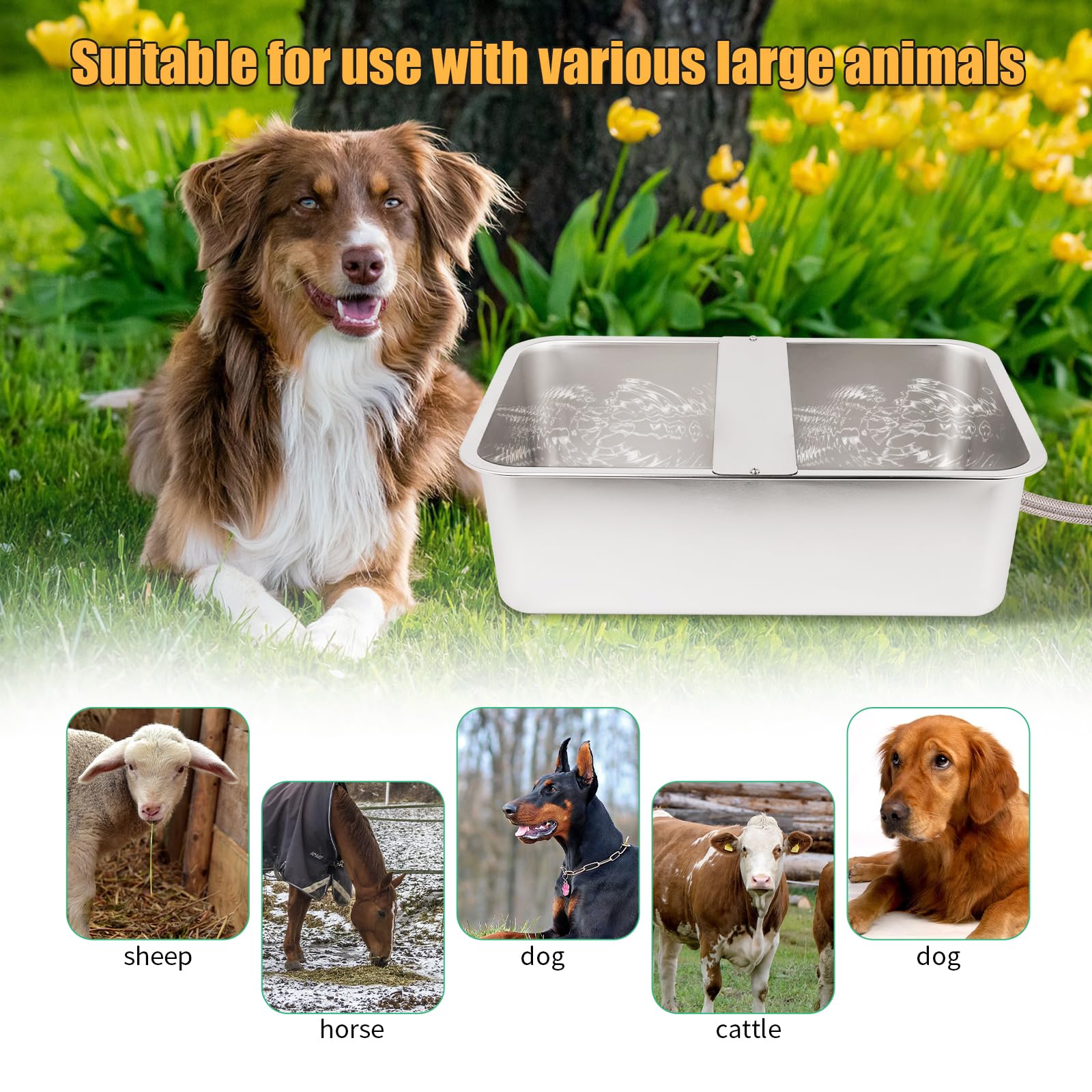 OUJIMAI double-sided drinking bowl enables two dogs to drink simultaneously.