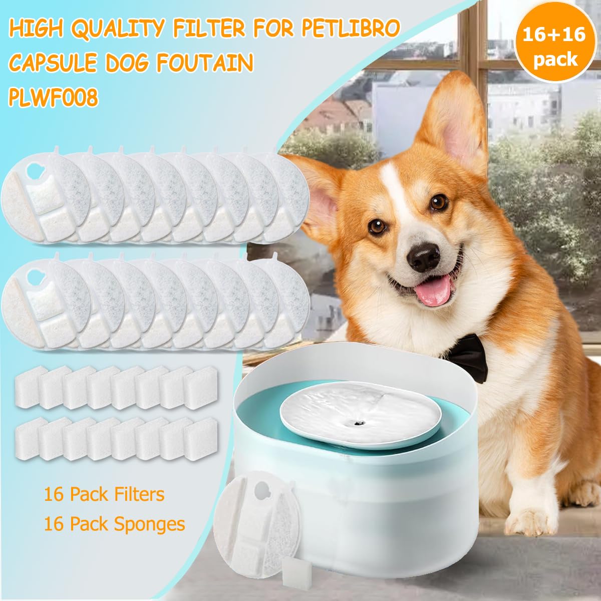 OUPUSES replacement pre-filter sponge included for easier maintenance