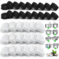 OUPUSES cat fountain carbon filters pack ready for replacement to improve water quality