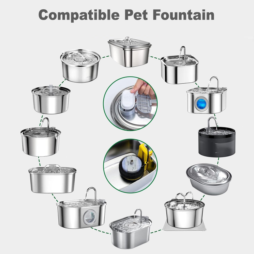 OUPUSES setup guide image showing how to replace fountain filters