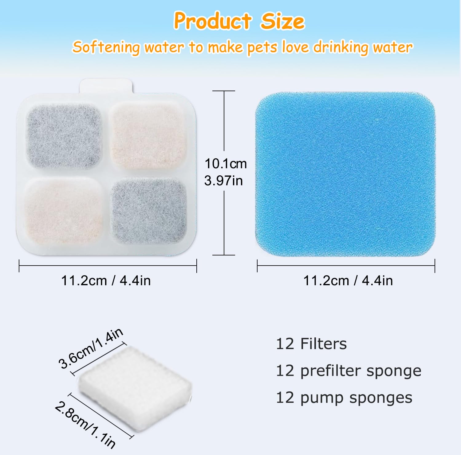 OUPUSES PW07SAU sponges for pre-filtration in the fountain