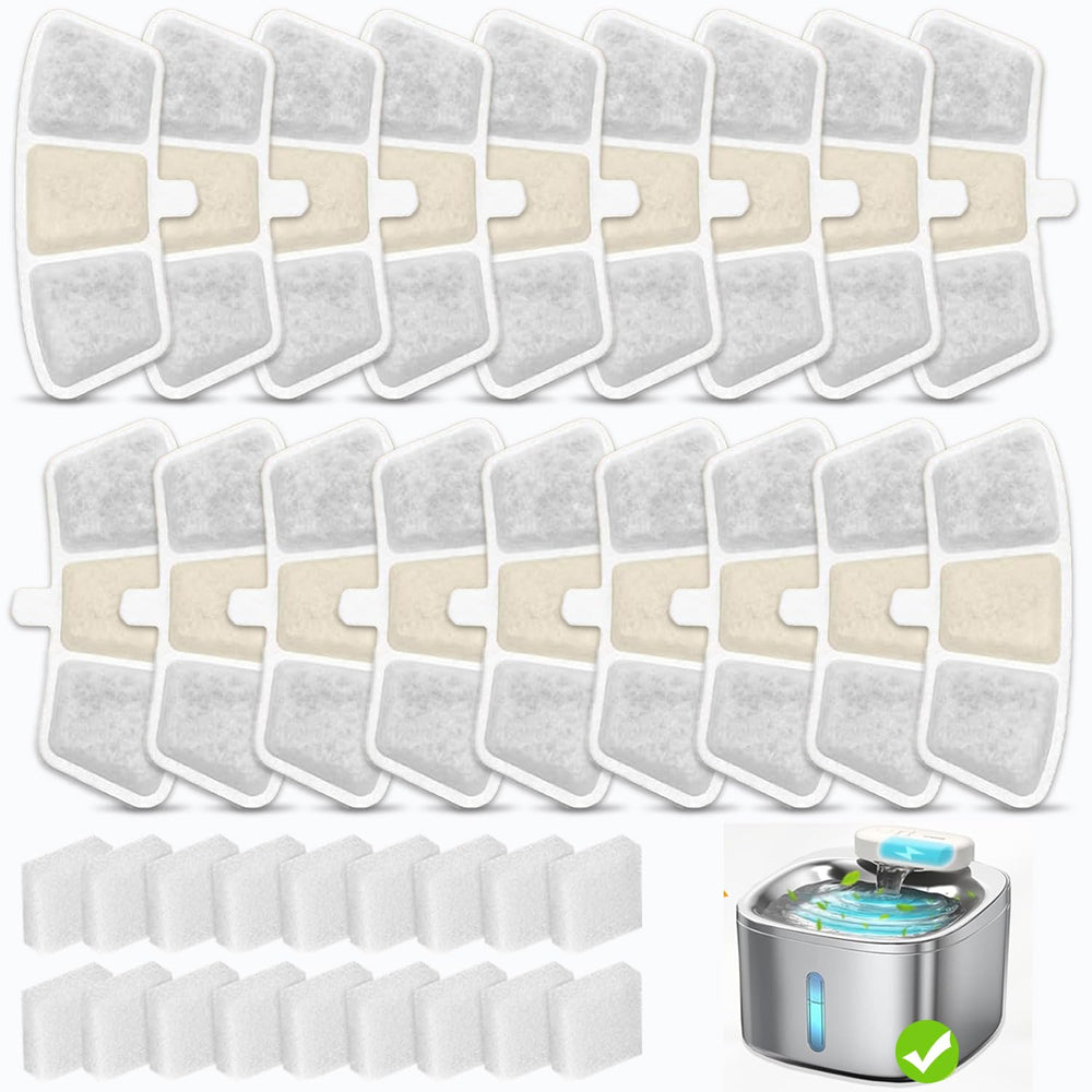 OUPUSES PW04 18-pack filters demonstrating long-lasting supply for Oneisall fountain and cleaner water.