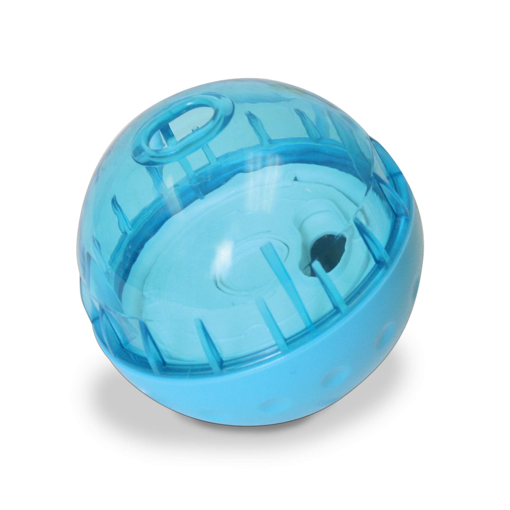 Our Pets IQ Treat Ball 4-inch interior disc adjusted for difficulty level.