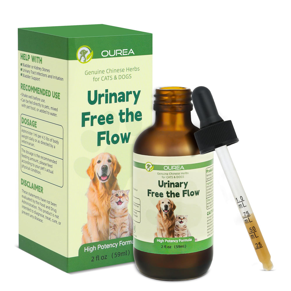 Ourea Cat and Dog Stone Care bottle-pour for easy urinary support dosing.