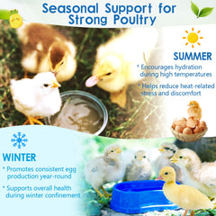 Chick development supported by balanced vitamins and probiotics.
