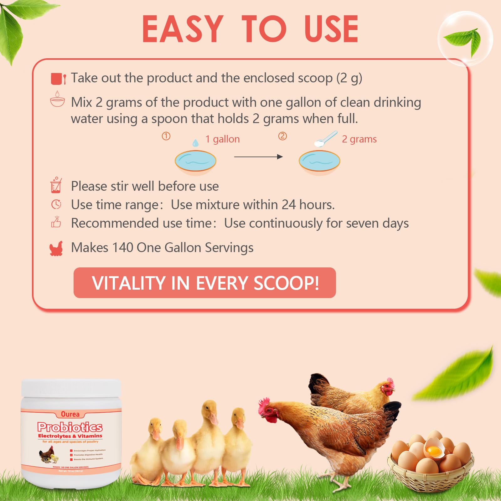 Ourea used with ducks in a yard promoting digestive health and immunity.