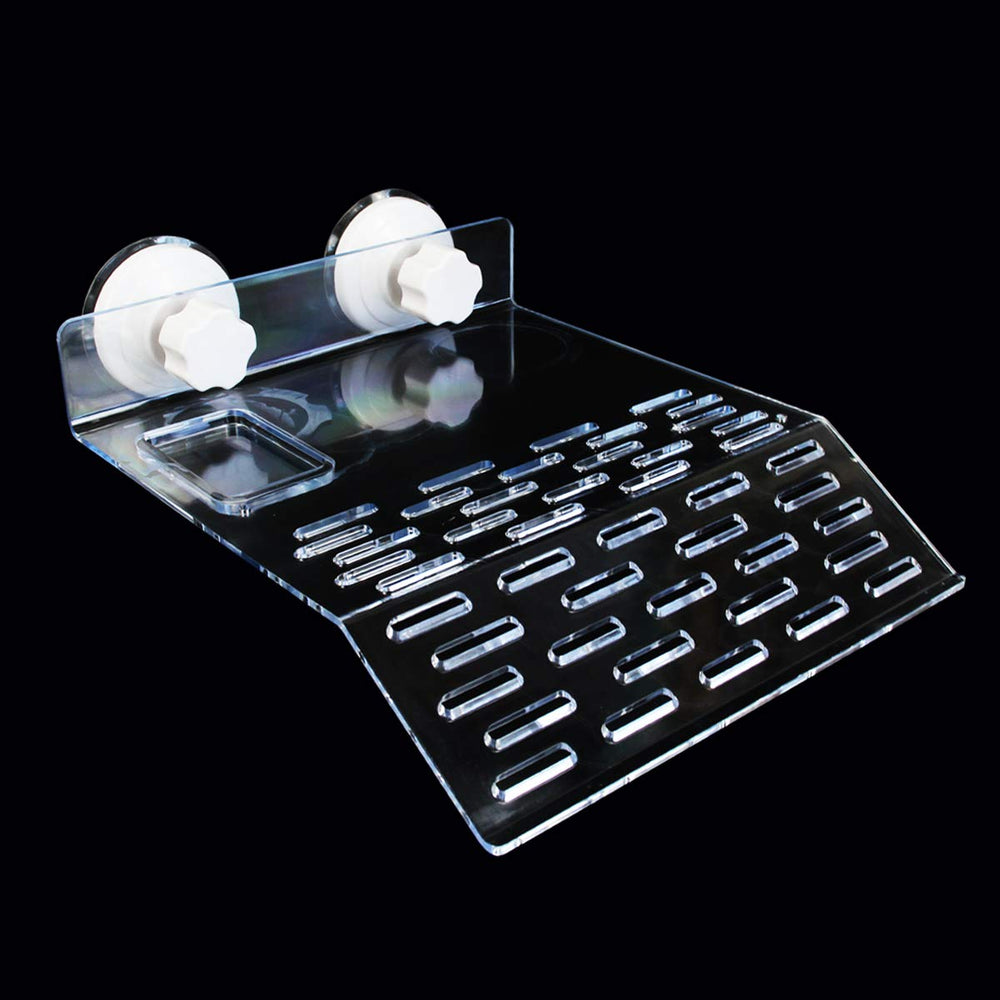 ourjob turtle basking platform with suction cap for secure tank attachment and easy viewing.