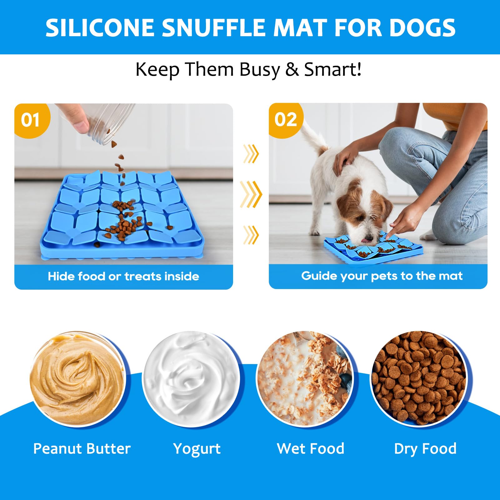 OurMiao purple silicone snuffle mat in use for enrichment and sniff training.