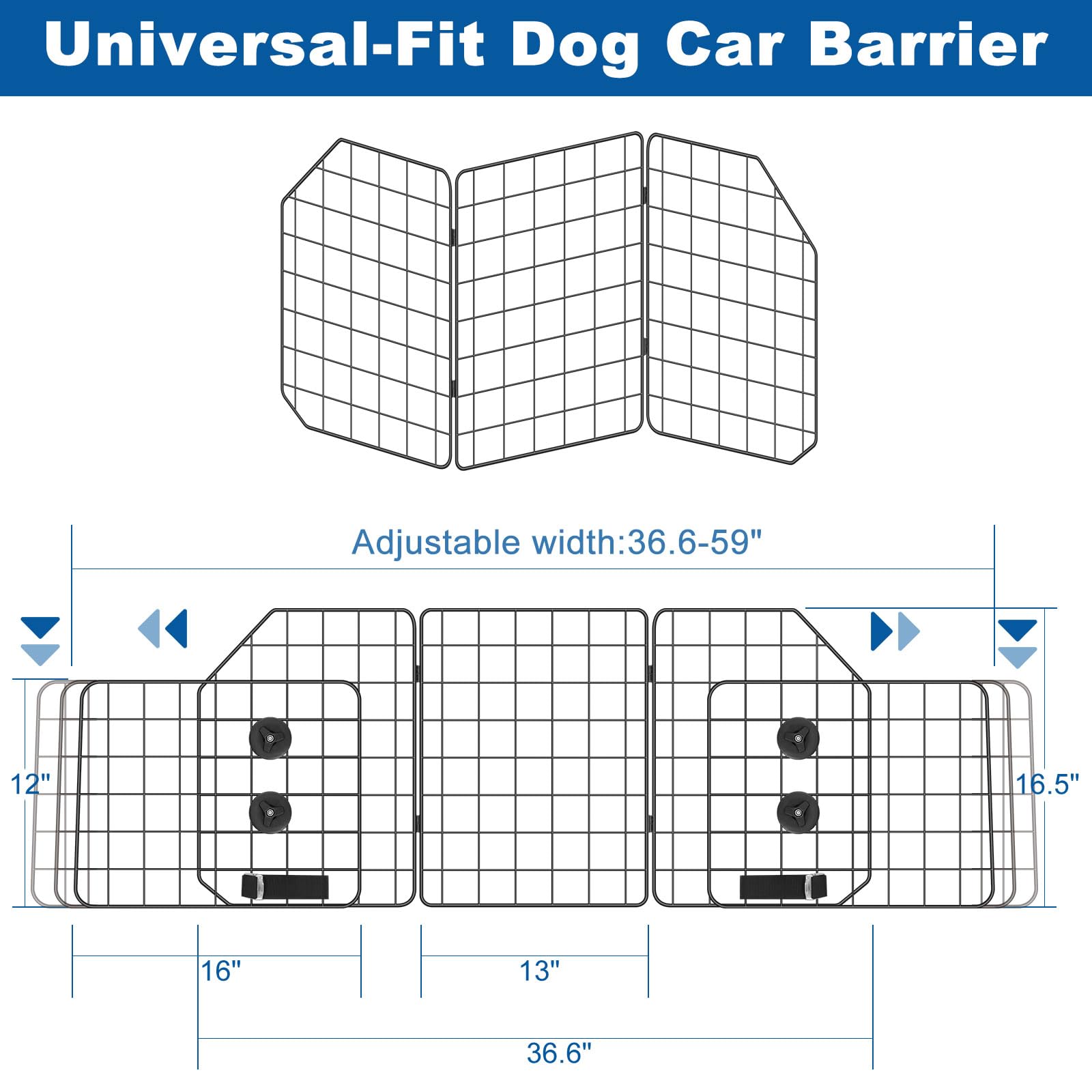 OUSHENG barrier with adjustable side panels and straps ensures stable fit