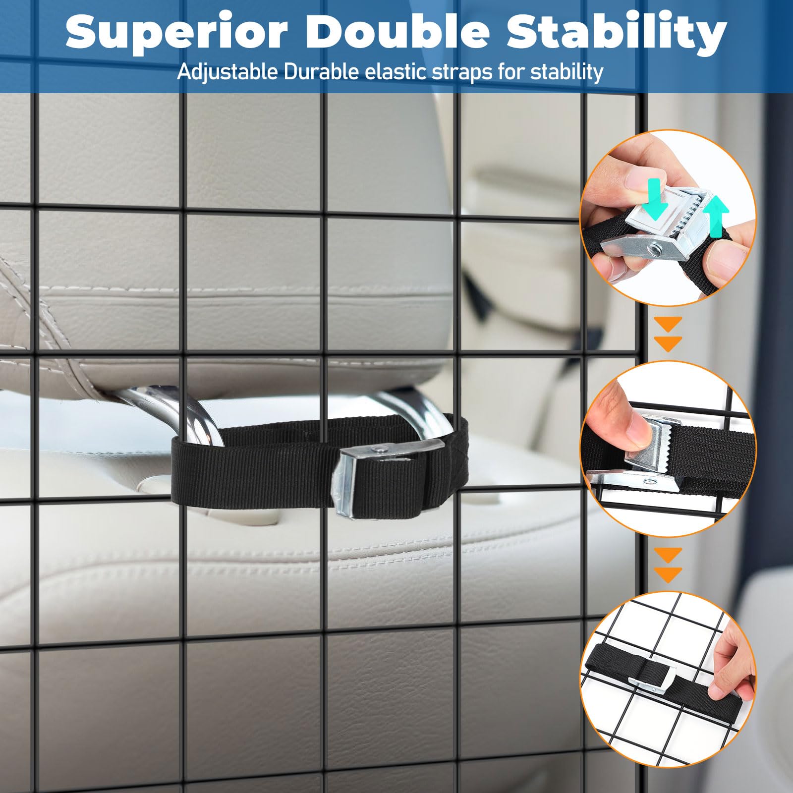 OUSHENG folding 3-panel barrier stores compactly when not in use