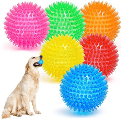 Ousiya 6-pack colorful dog balls for fetch and play.