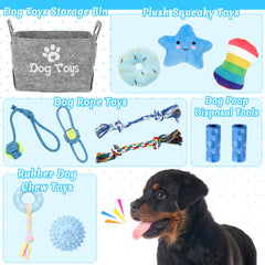 Ousiya small breed chew toys rope and plush for versatile teething play.