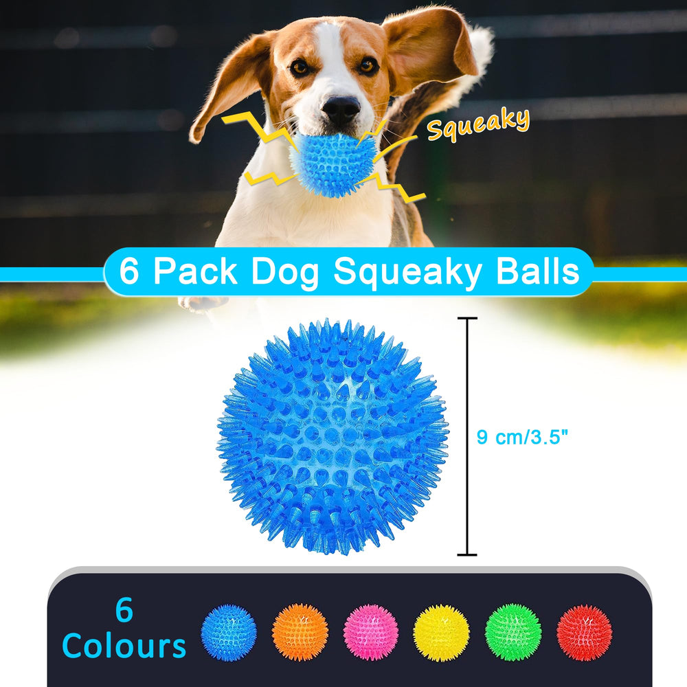 Ousiya spiky 9cm ball with textured surface for tough chewers.