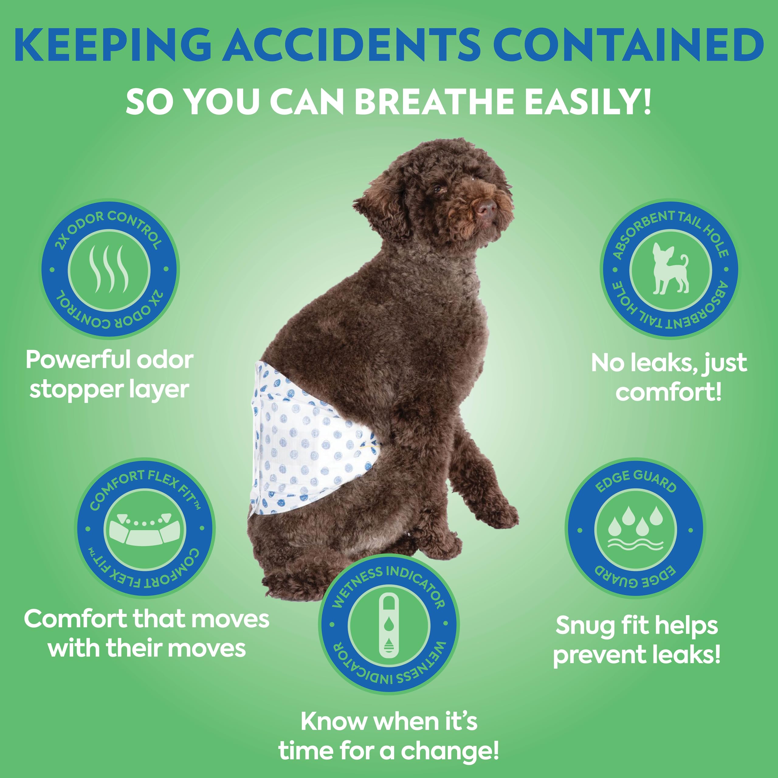 OUT! PetCare leak-proof core locks moisture for protection