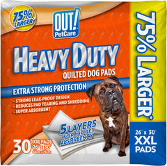 OUT! Petcare puppy pads XXL in flat-pack packaging for easy setup during potty training