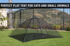 Outback Jack Cat Tent Large side view showing breathable mesh and ventilation.