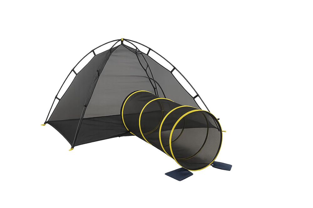 Outback Jack cat tent outdoor enclosure offers sun-soaked play space.