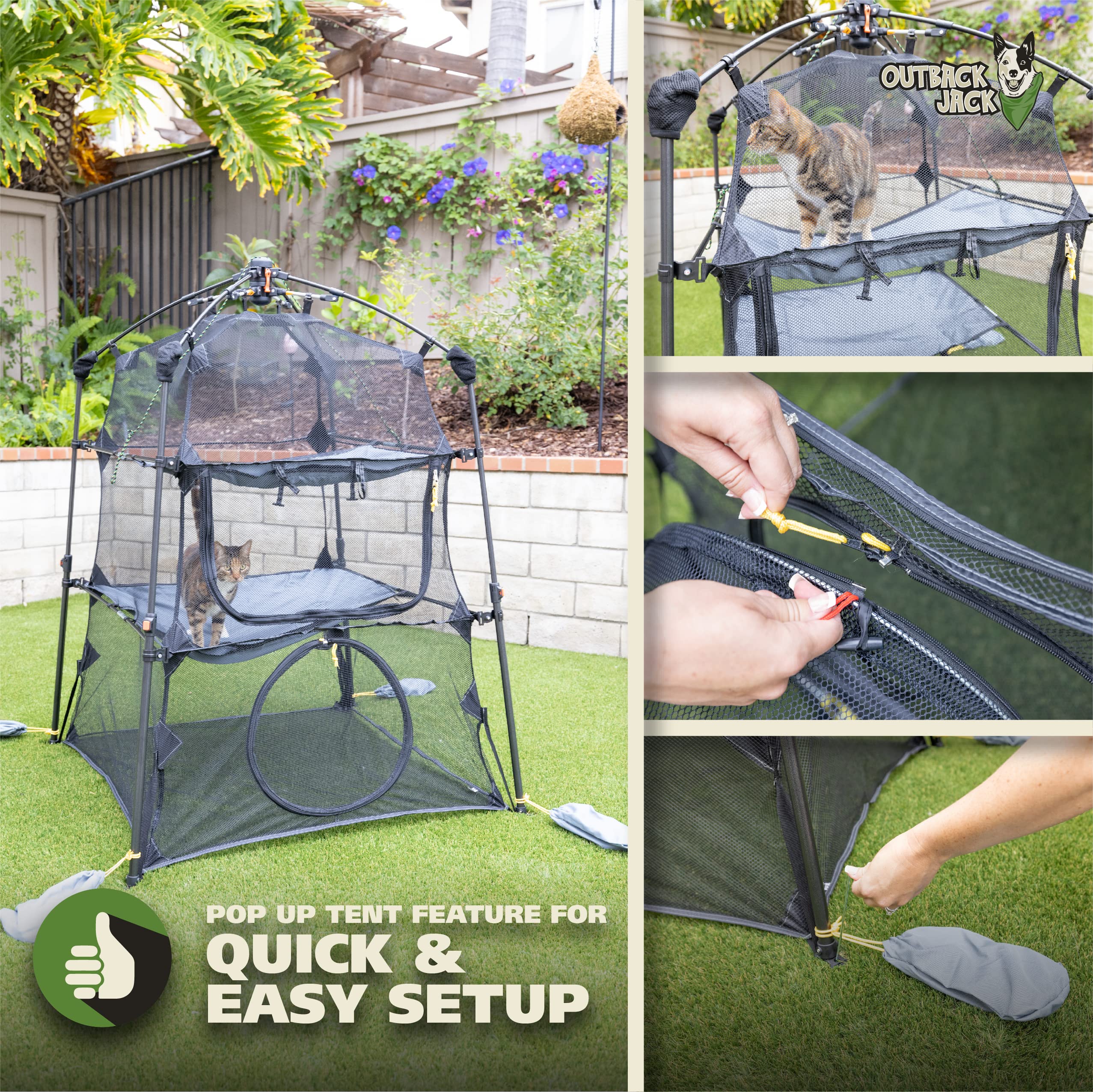 Outback Jack Catio Breathable Mesh Fabric promotes airflow and comfort outdoors.