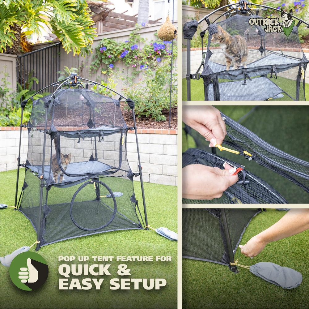 Outback Jack Catio Breathable Mesh Fabric promotes airflow and comfort outdoors.