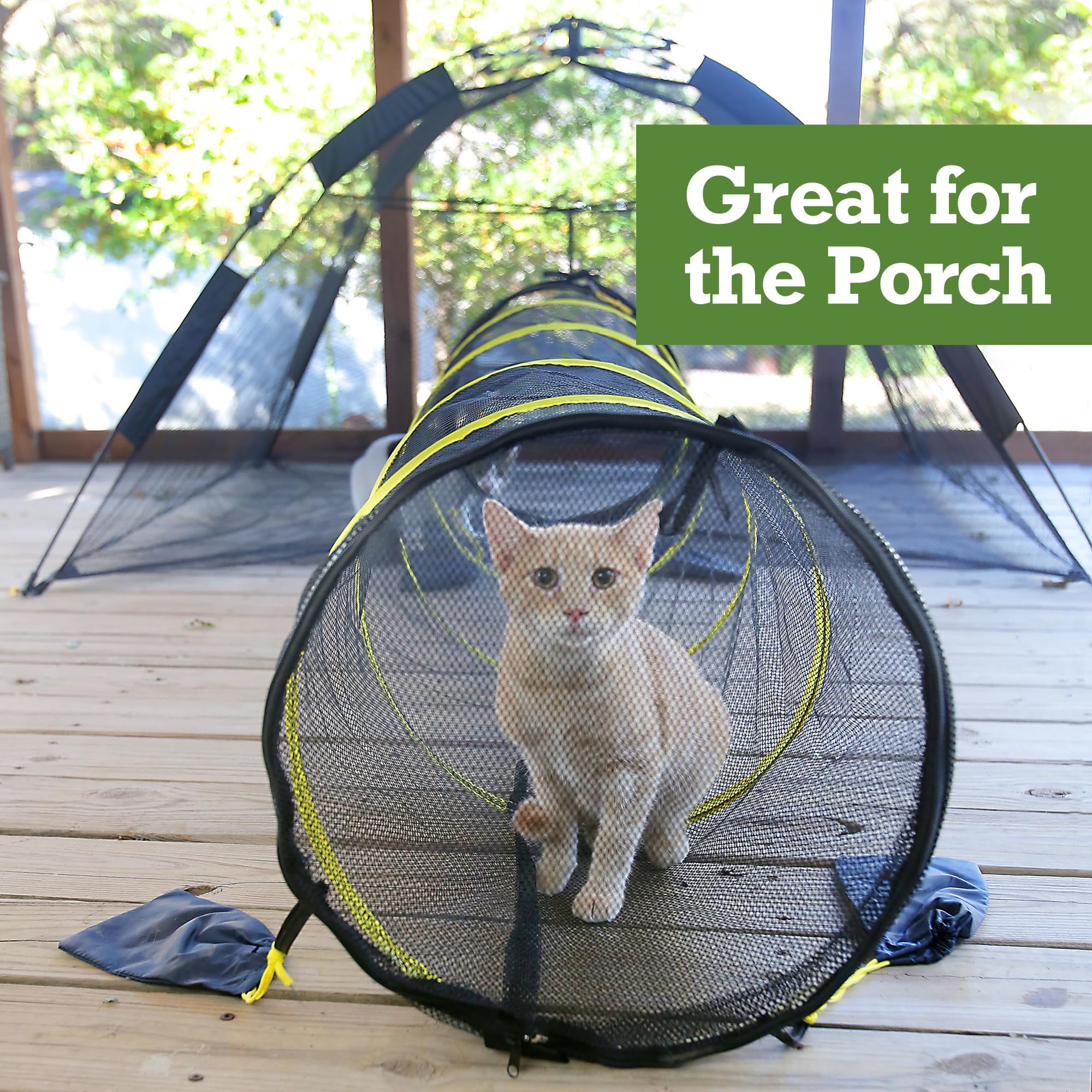 Outback Jack portable cat tent folds flat for travel.