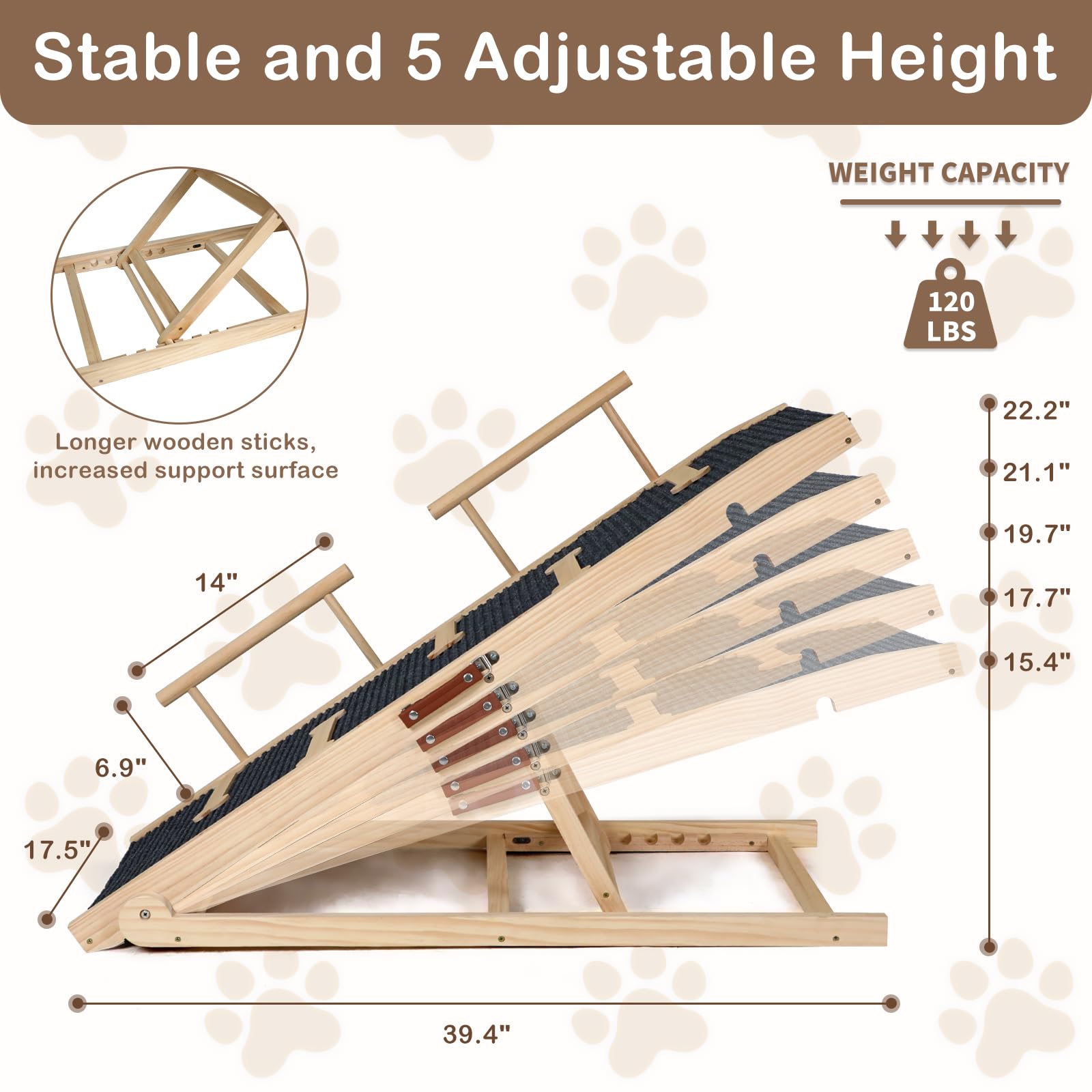 Outdoor Diamond dog ramp optional side guardrails for safety