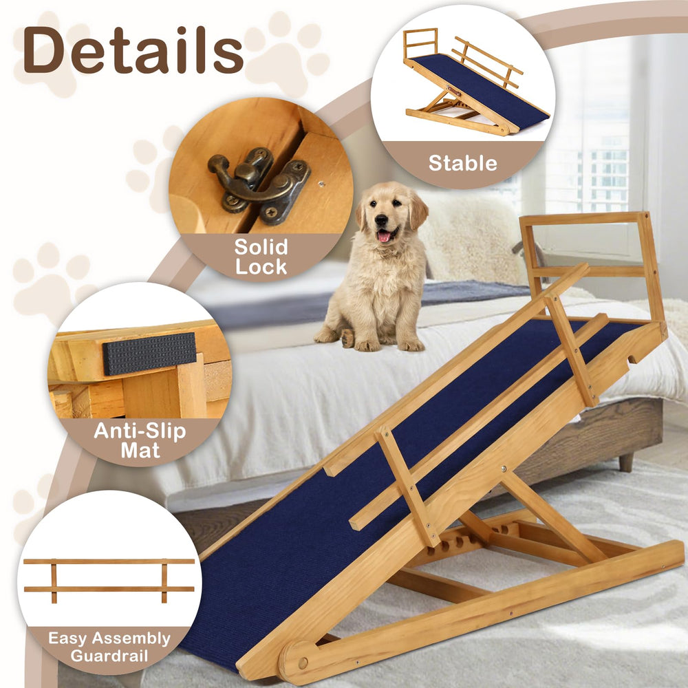 Outdoor Diamond dog ramp solid wood 180 lb capacity ensures strong support.