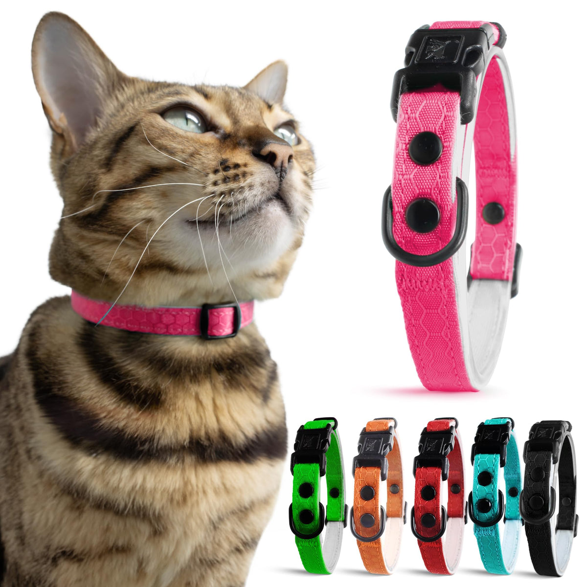 OutdoorBengal pink cat collar breakaway for safe outdoor exploration