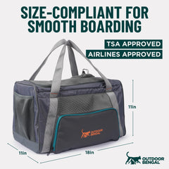 OutdoorBengal Zeppelin top opening enables quick loading and unloading of pets.