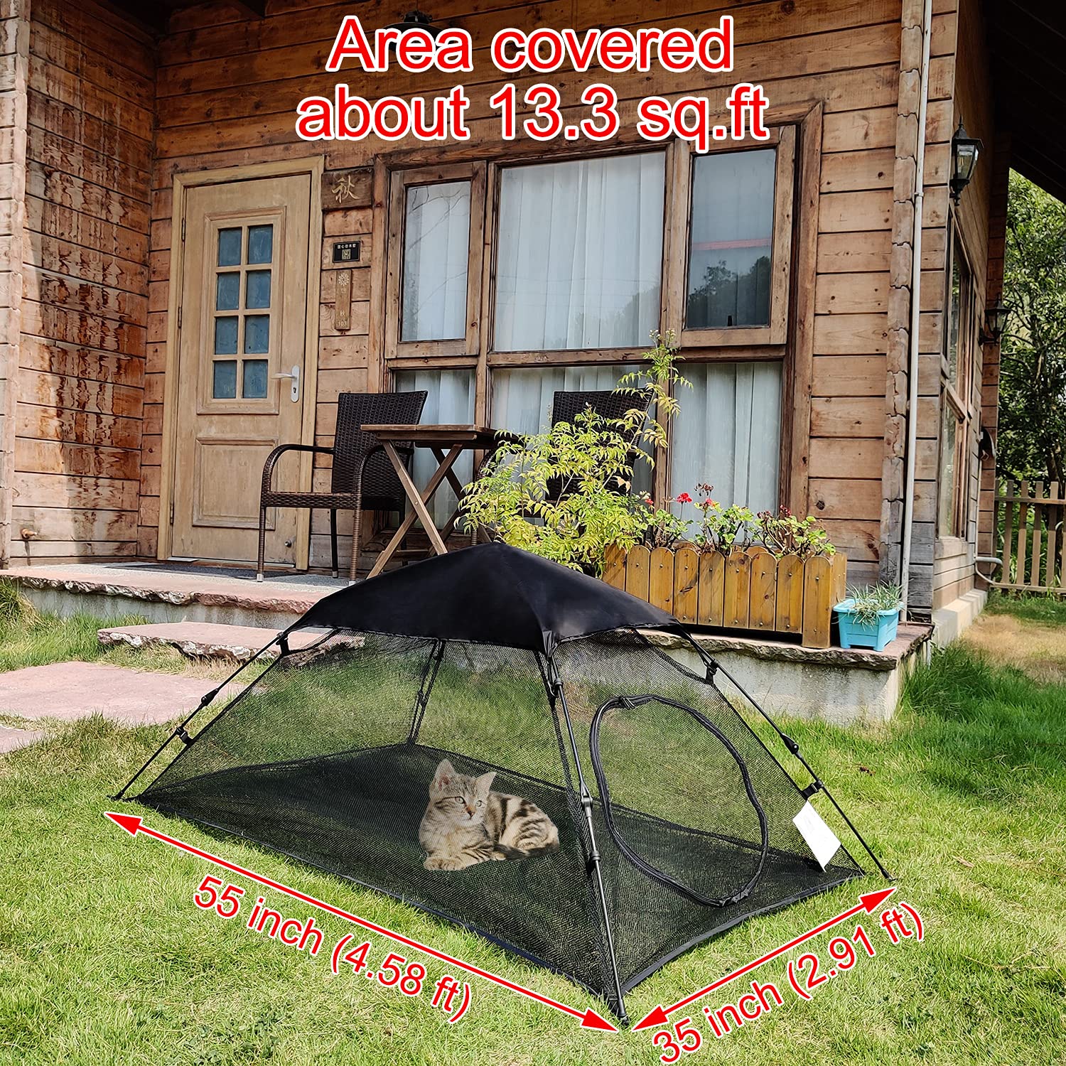 OUTINGPET AICHIFAN 360-degree view pet enclosure for exploration.