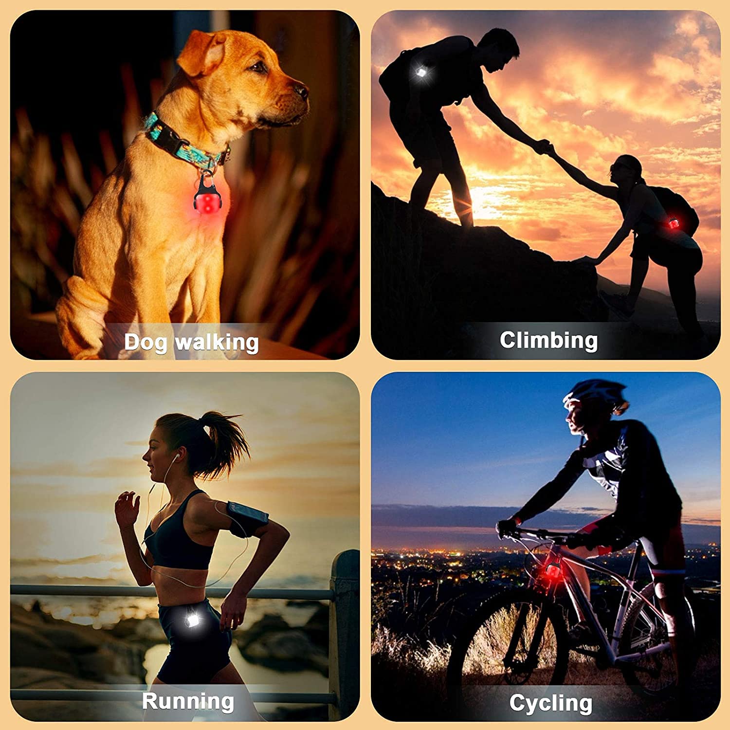 Outopest IP65 waterproof dog light endures rain and snow during adventures.