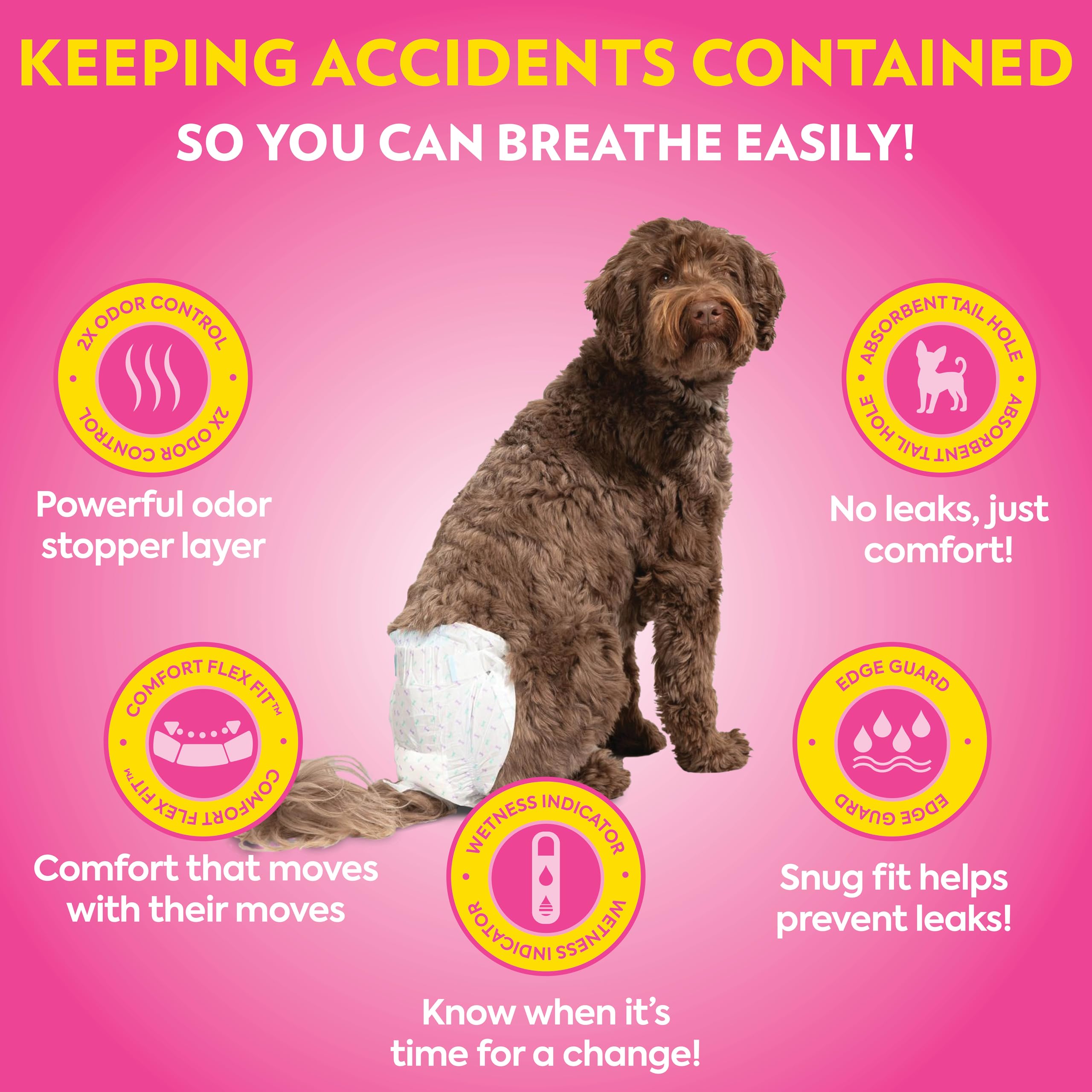 OUT! PetCare diaper shows a wetness indicator signaling when to change