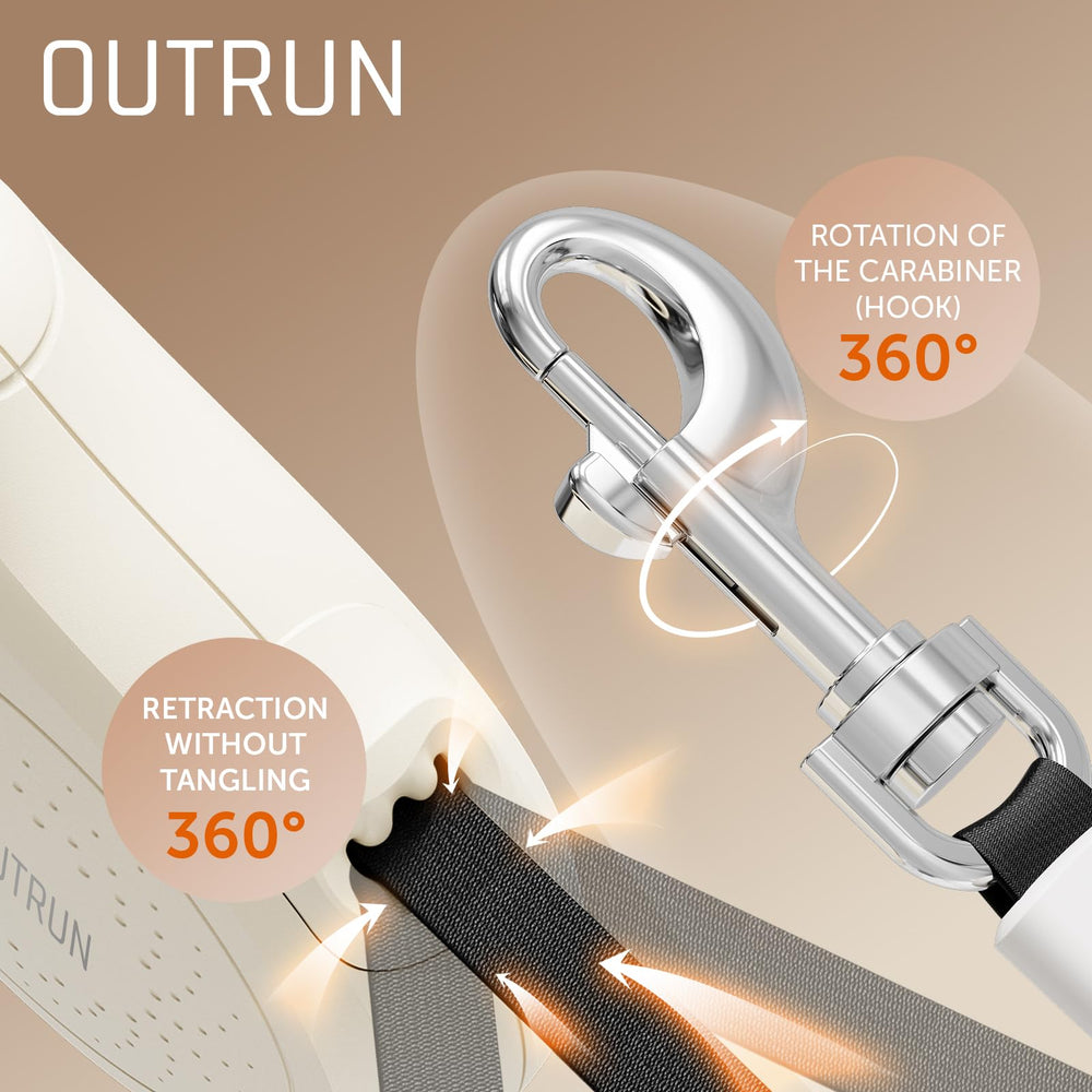 OUTRUN 360-degree reel delivers smooth extension and retracting action