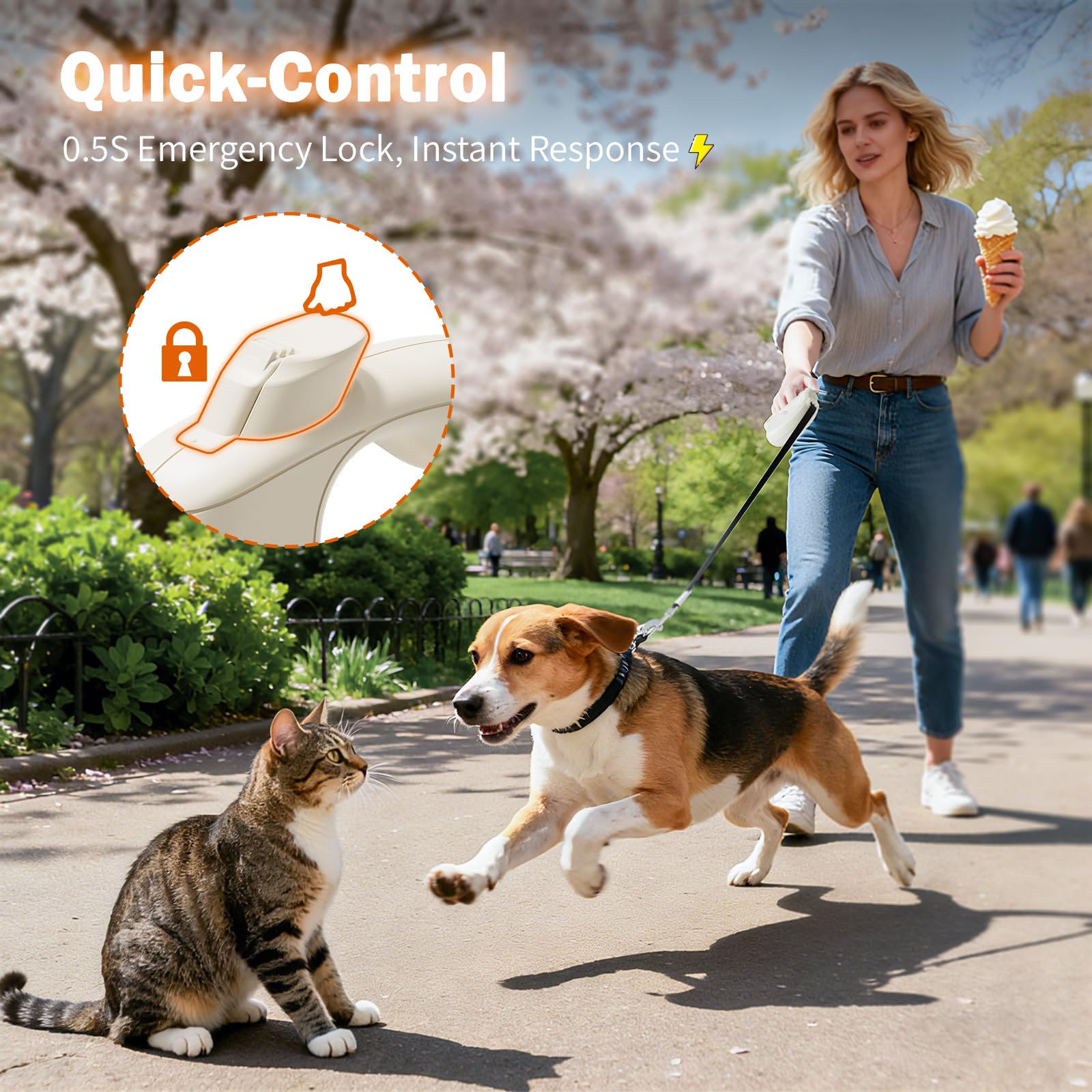 OUTRUN comfortable handle reduces hand strain on long walks