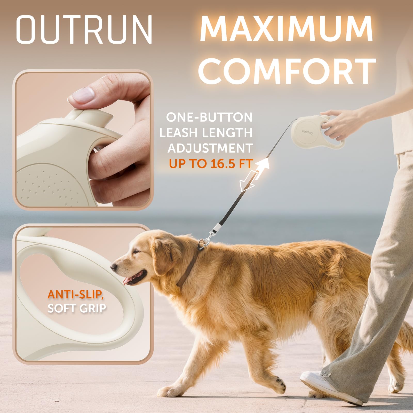OUTRUN one-hand brake lock for quick, convenient control