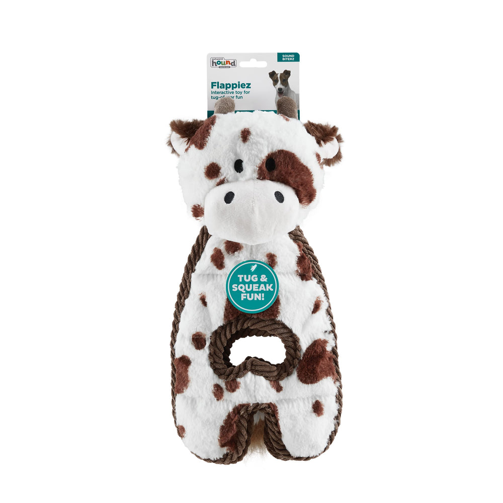 Outward Hound Cuddle Tugs cow plush soft corduroy for cozy cuddles.