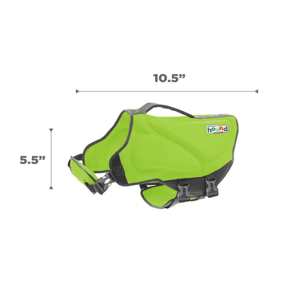 Outward Hound Dawson life jacket green ripstop material for durability and breathability