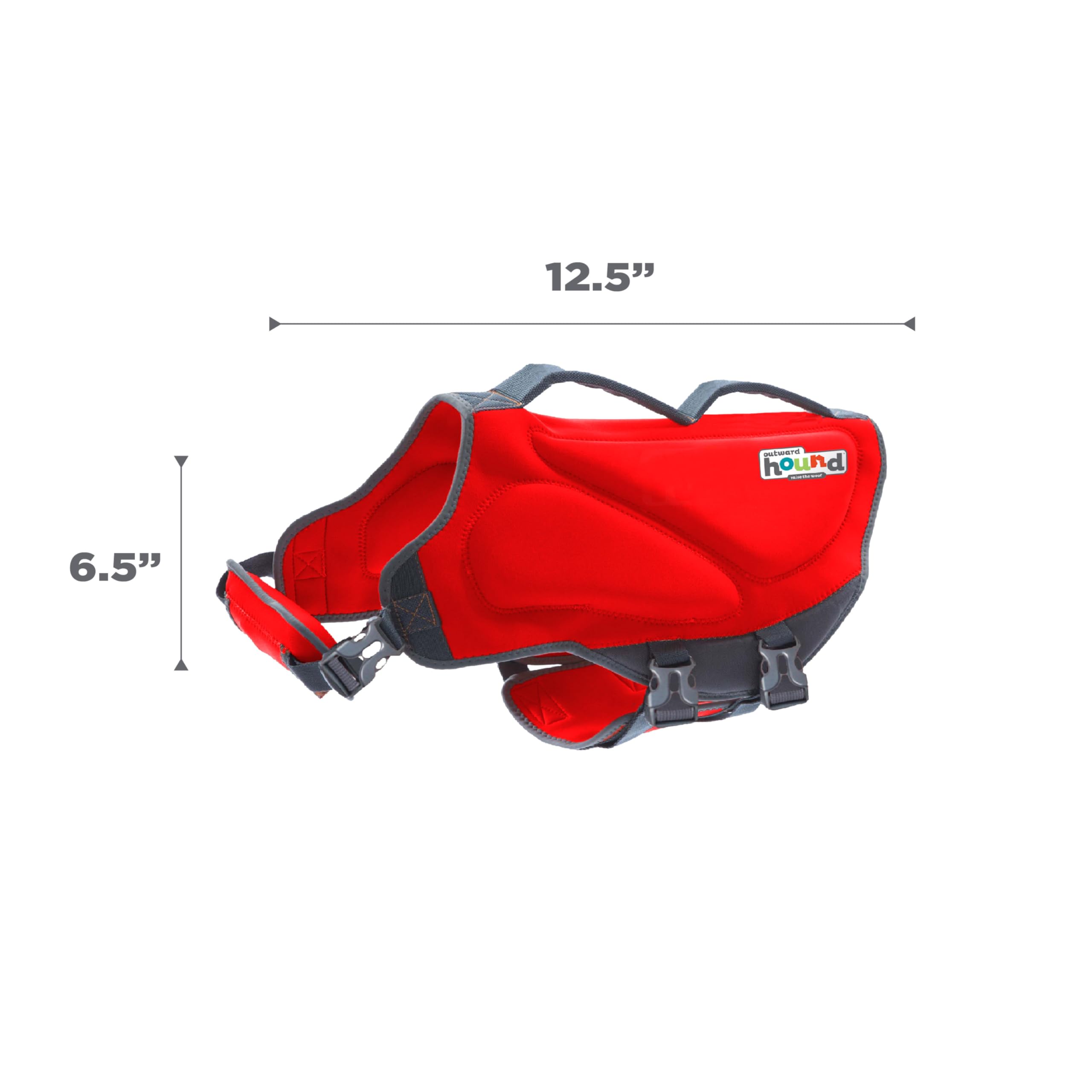 Outward Hound Dawson life jacket in bright color aiding quick spotting on water
