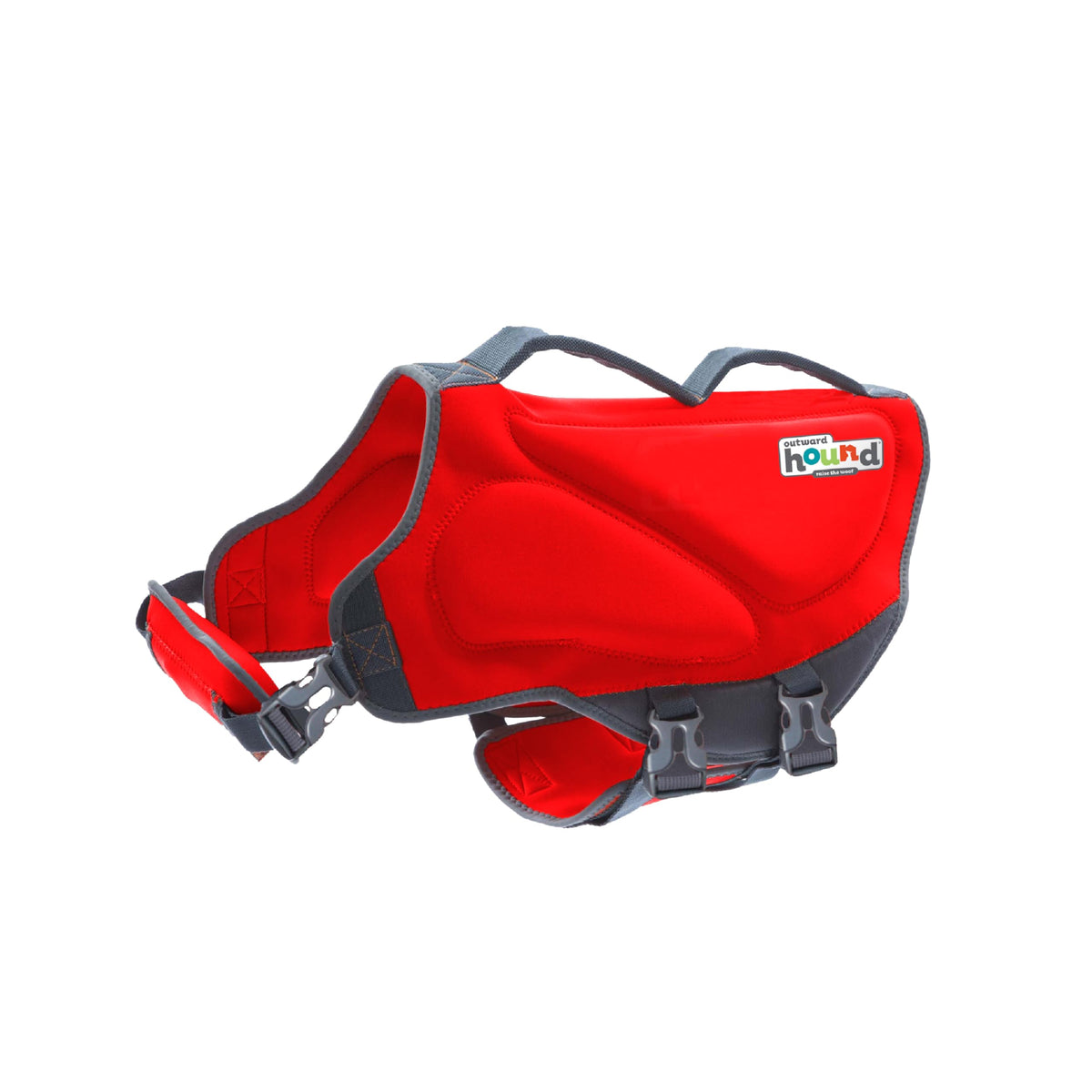 Outward Hound Dawson life jacket front view shows bright red color for high visibility in water