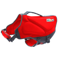 Outward Hound Dawson Swim Red Dog Life Jacket XS front view, buoyant fit for swimming adventures.