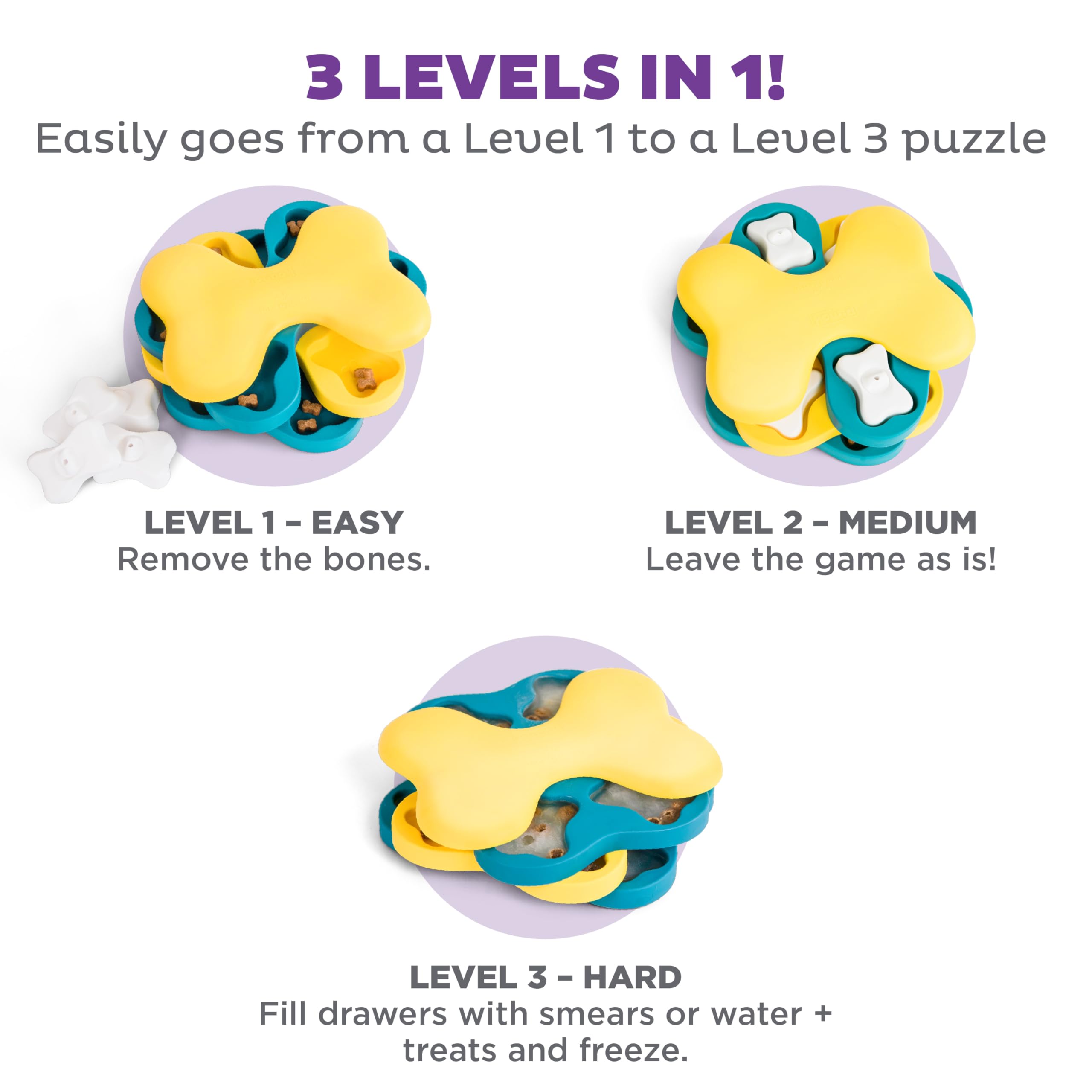 Outward Hound Dog Tornado interactive puzzle prompting dogs to uncover treats.