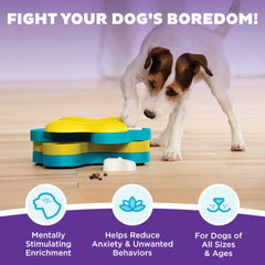 Outward Hound Dog Tornado treat compartments reveal hidden rewards to motivate problem solving.